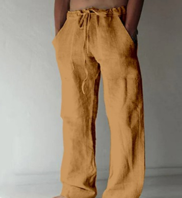 Pantaloni Lino Uomo Lunghezza Regolare