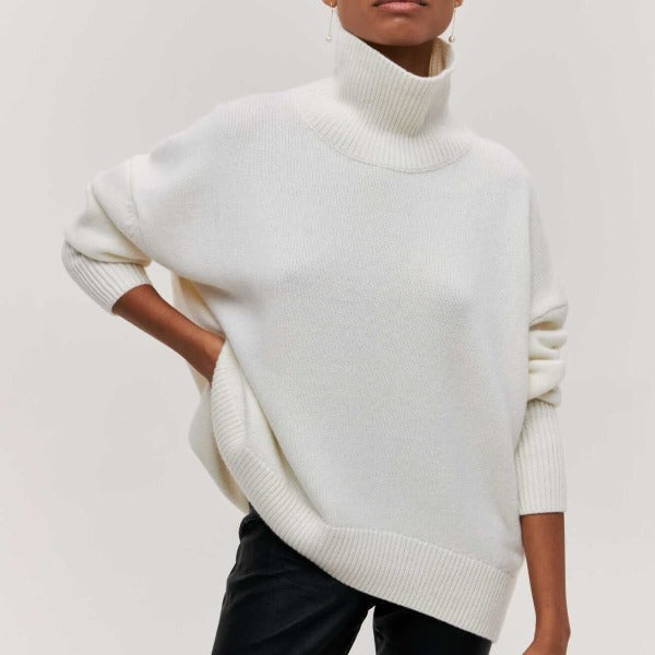 Maglione Donna Collo Alto Lana Caldo e Morbido Invernale