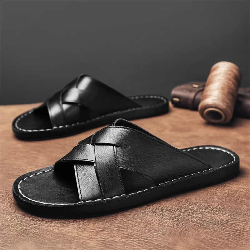 Sandali Donna in Pelle con Cinturini Incrociati