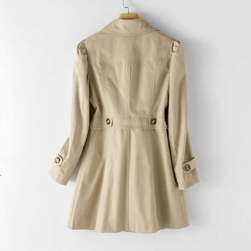 Trench Coat Donna Mezza Lunghezza Singolo Bottone Vestibilità Elegante