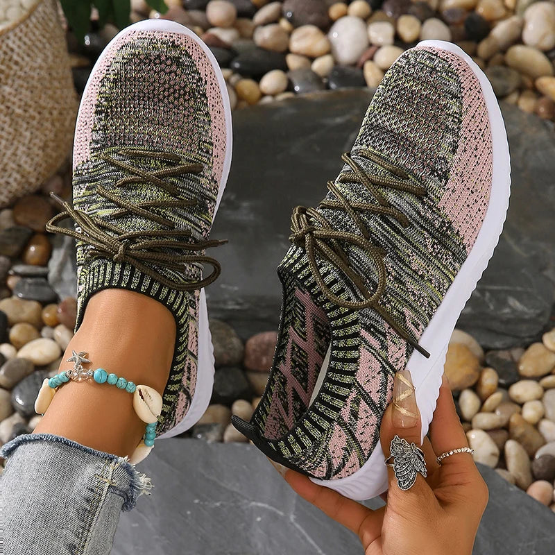 Sneakers slip-on da donna in tessuto lavorato a maglia leggero e traspirante 6