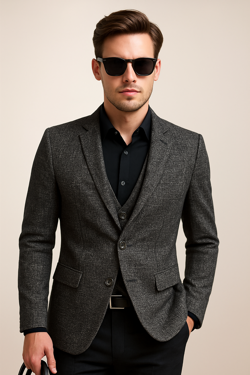 Blazer Uomo Formale Manica Lunga Rever a Risvolto