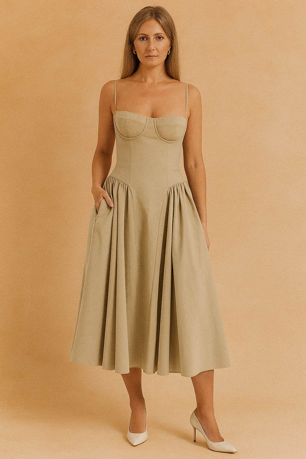 Tulum | Elegante abito estivo midi senza maniche con corsetto 10