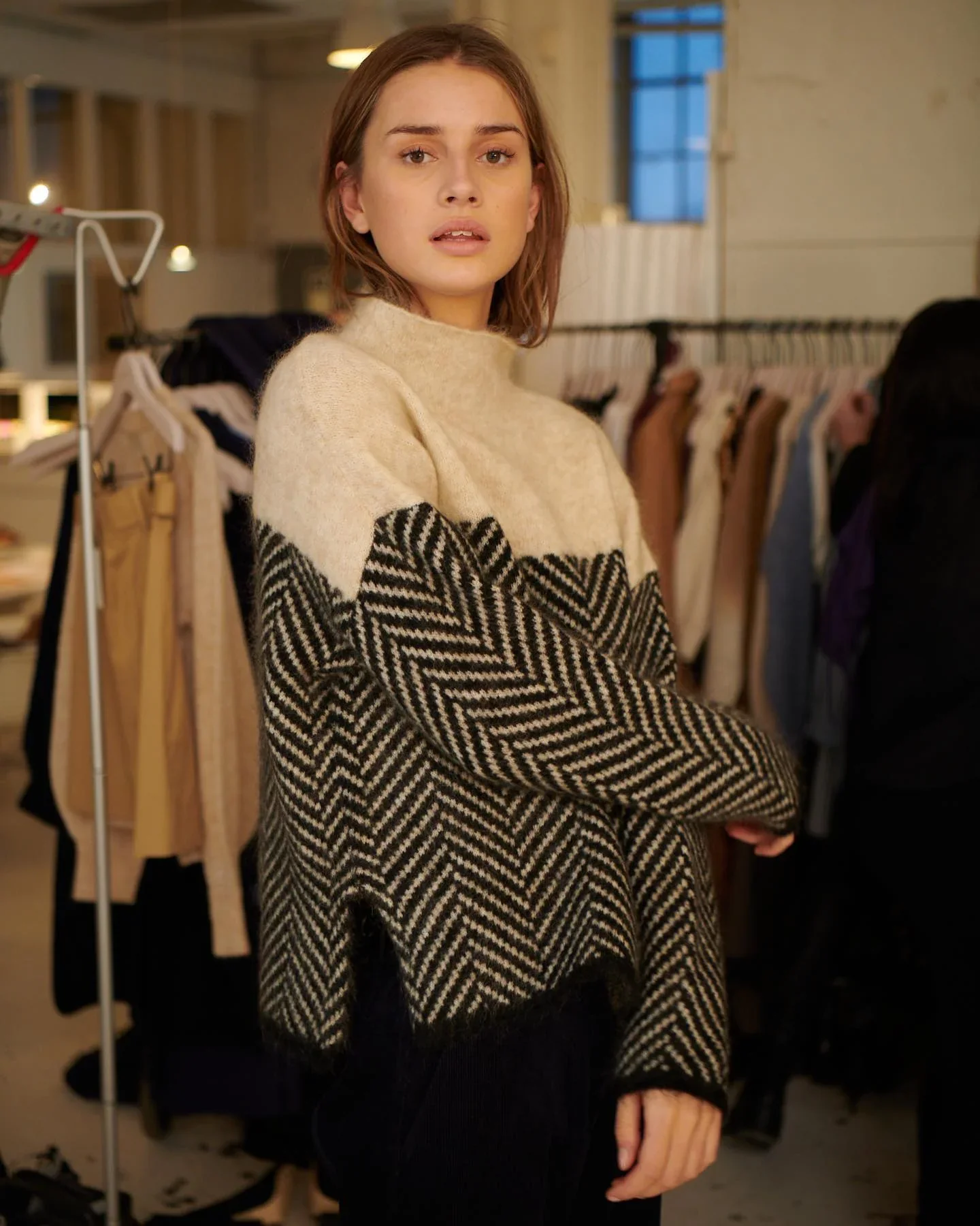 Maglione Oversize Donna Collo Alto Caldo