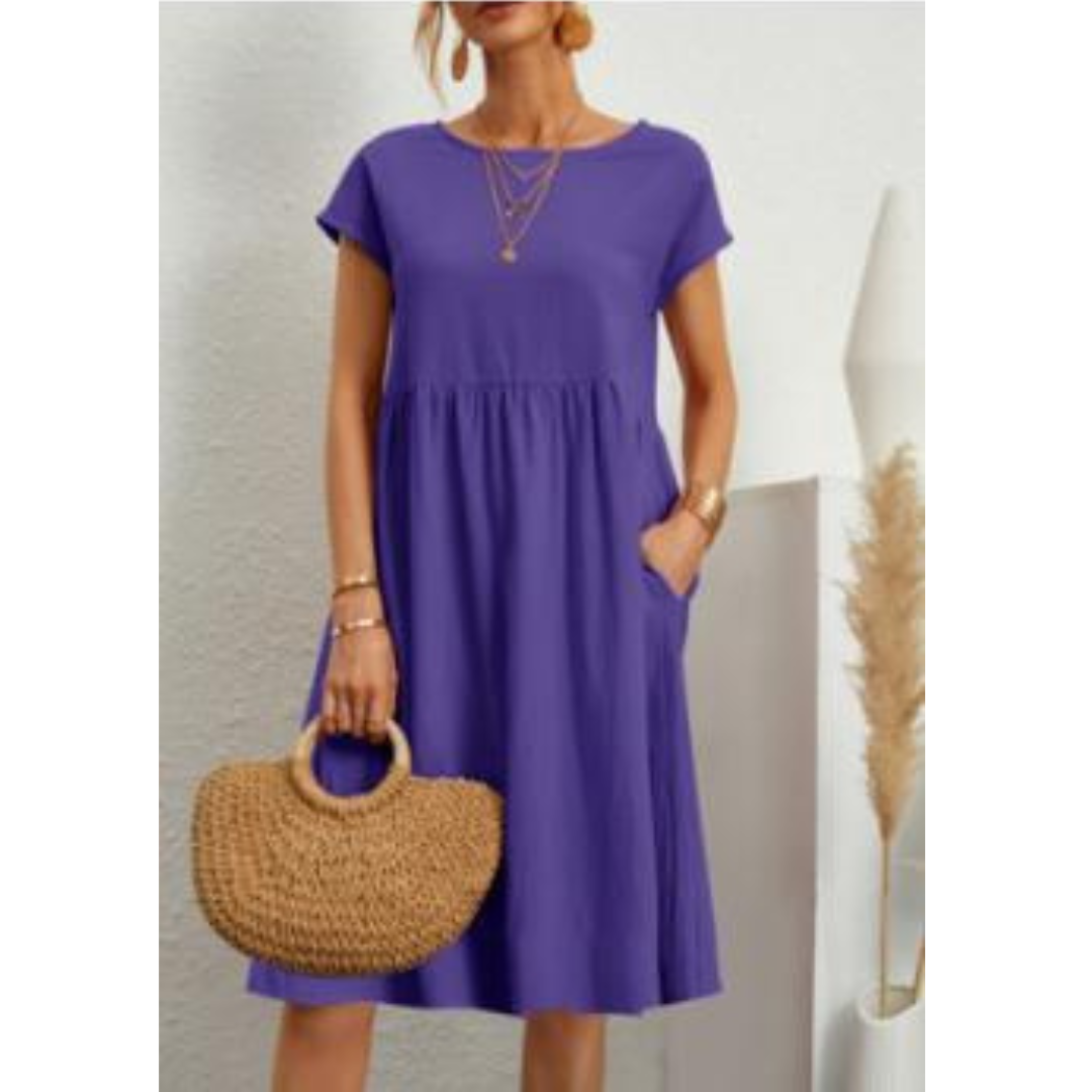 Abito Estivo Donna Manica Corta con Tasche
