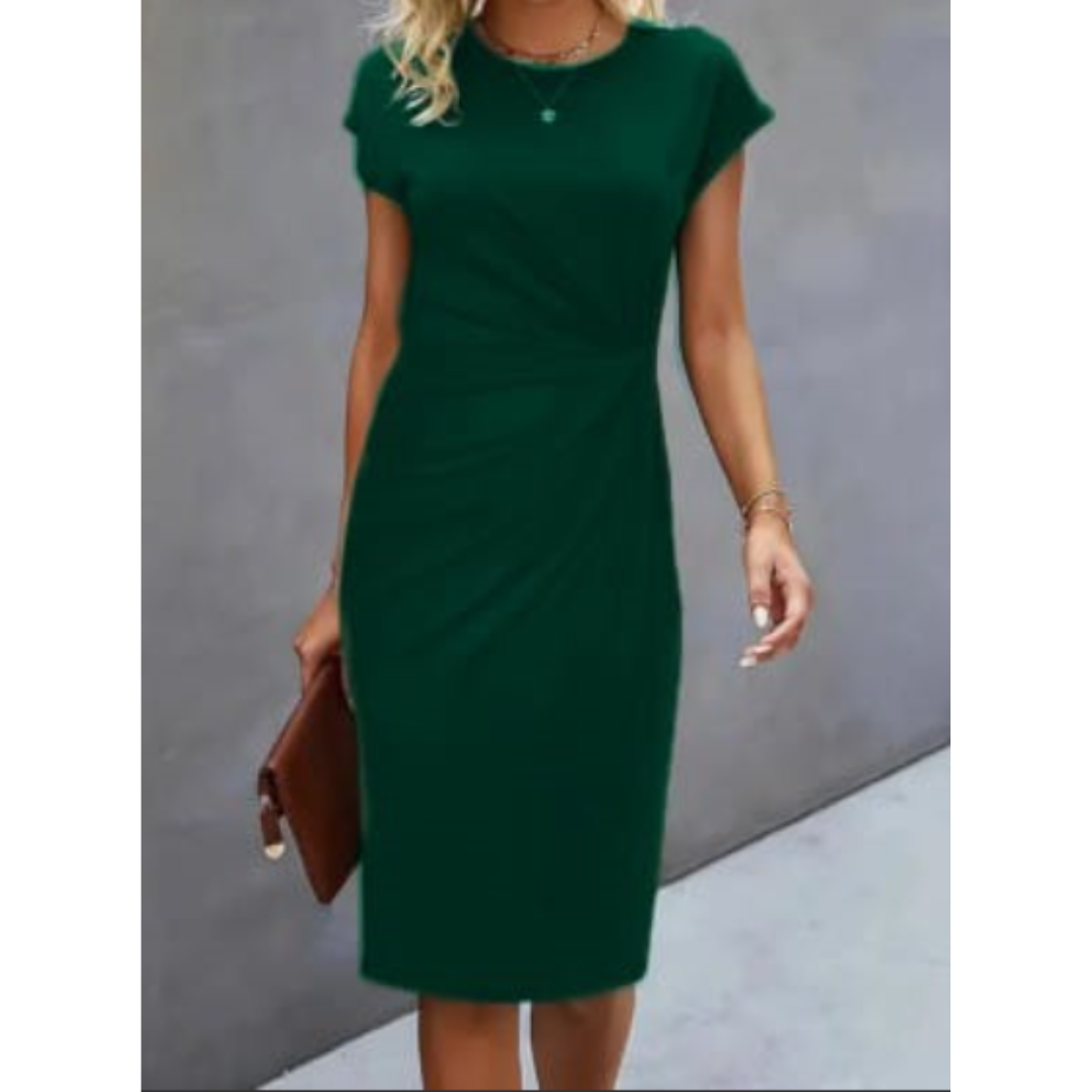 Abito Midi Donna Manica Corta Linea Semplice