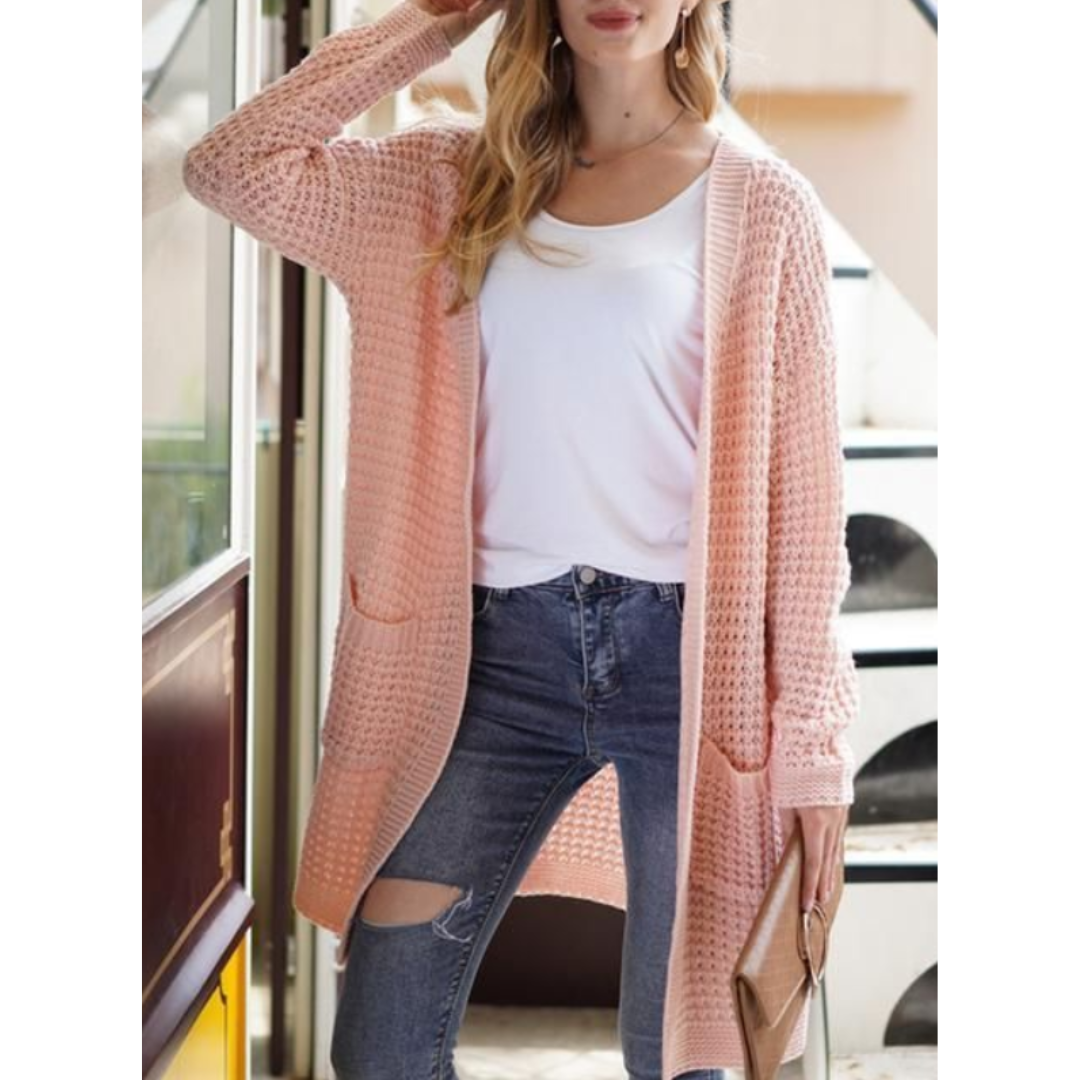 Cardigan Donna Maglia Lunga Struttura Invernale