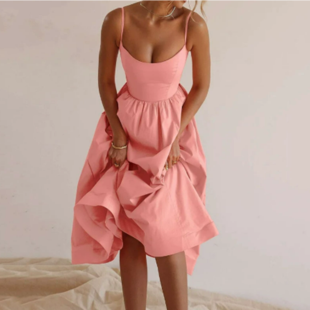 Abito Midi Donna Linea A Smanicato