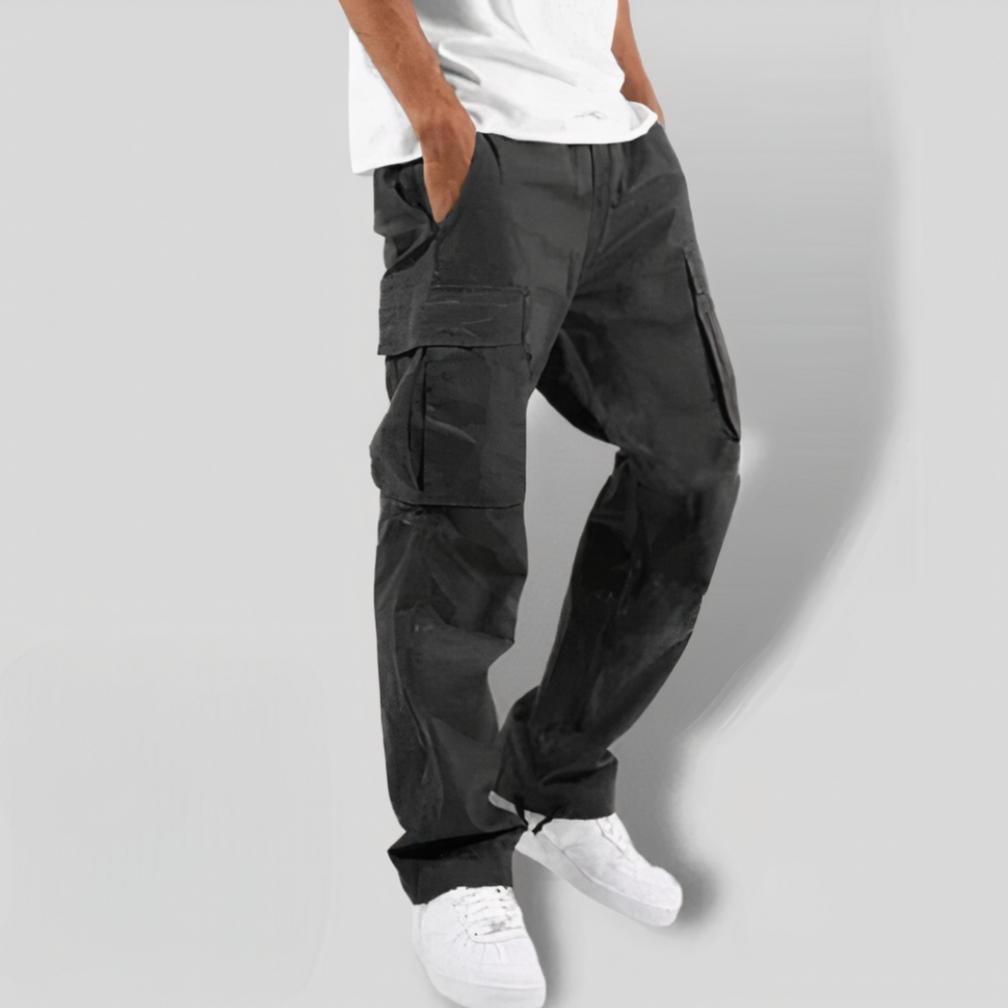 Pantaloni Cargo Uomo Casual Funzionali Taglio Regular