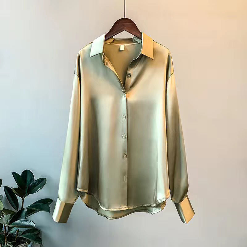 Camicia Donna Formale Manica Lunga Colletto Vestibilità Ampia
