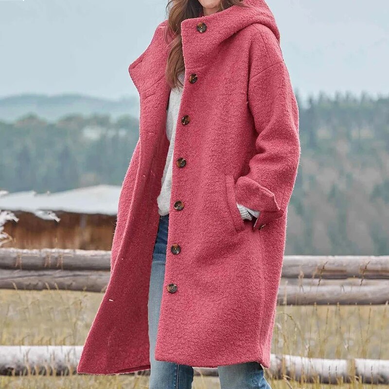 Cappotto Lungo Donna in Corda Vestibilità Classica