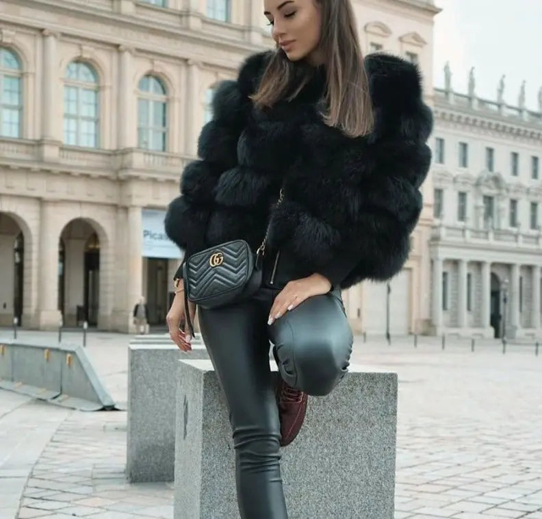 Giacca Invernale Donna in Ecopelliccia Elegante