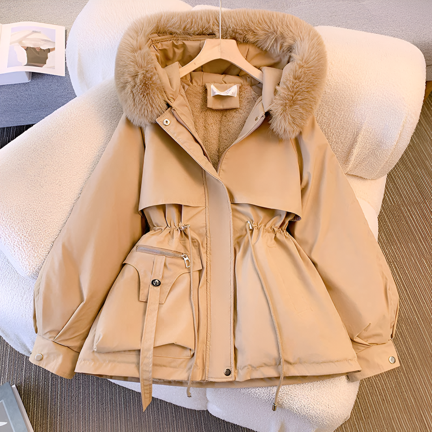 Giacca Invernale Donna Lunga con Cappuccio Calda
