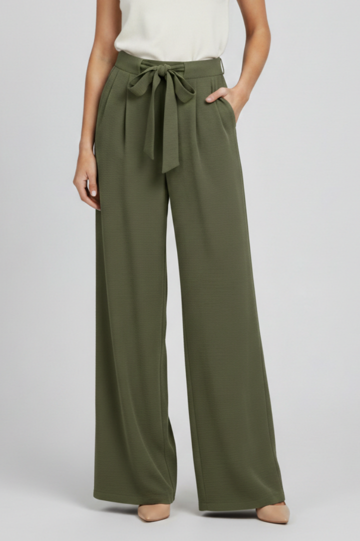 Pantaloni Palazzo Donna Vita Regolabile Taglio Largo
