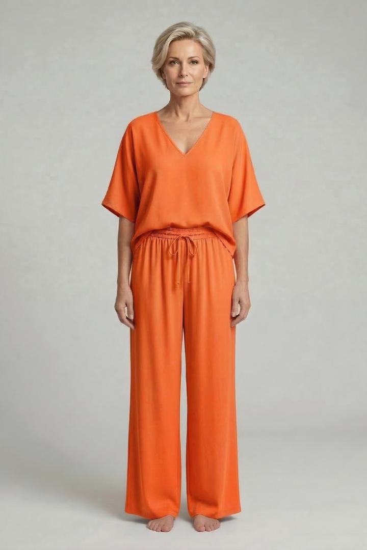 Completo Donna con Pantaloni Larghi e Coordinato