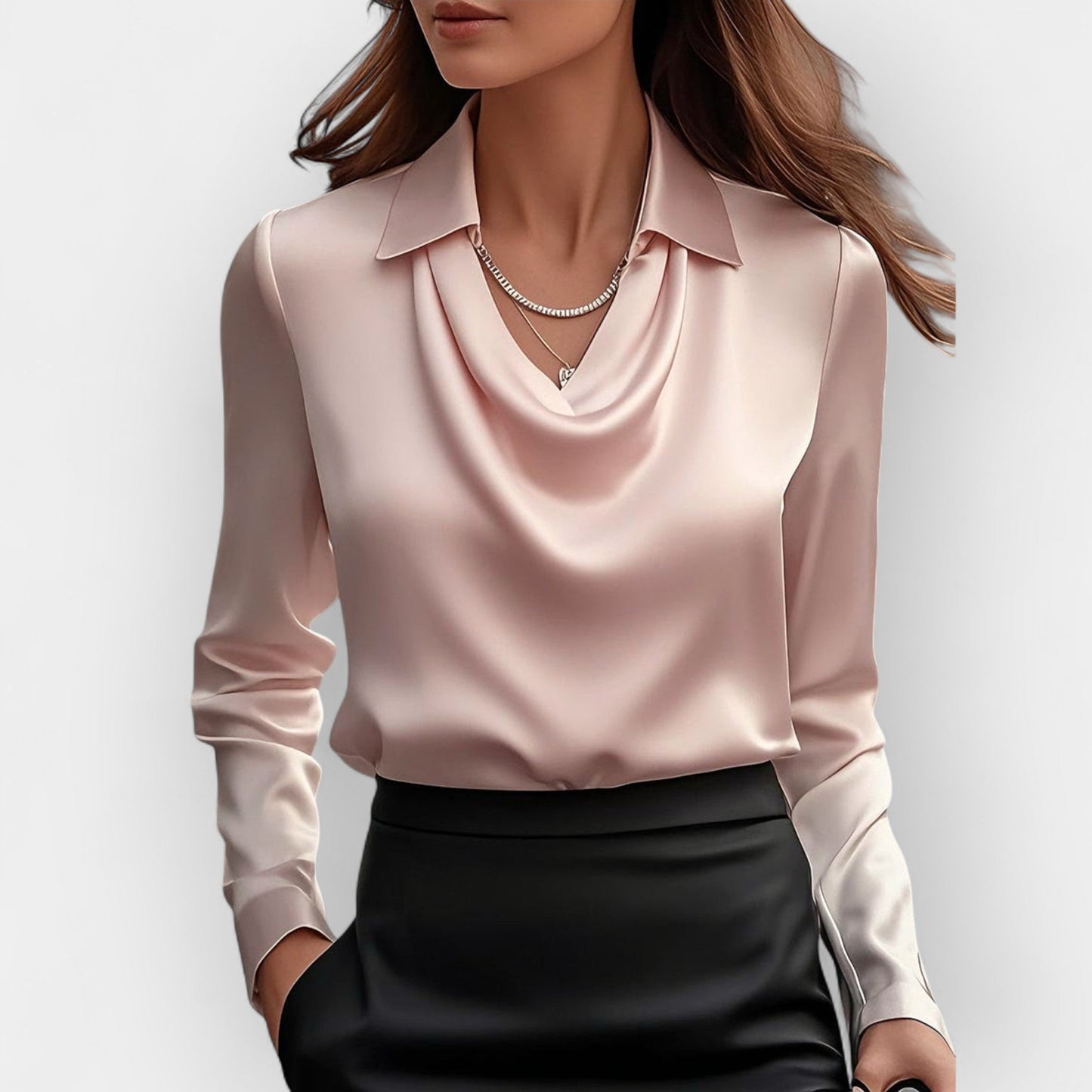 Blusa Donna Satinata Elegante Scintillante
