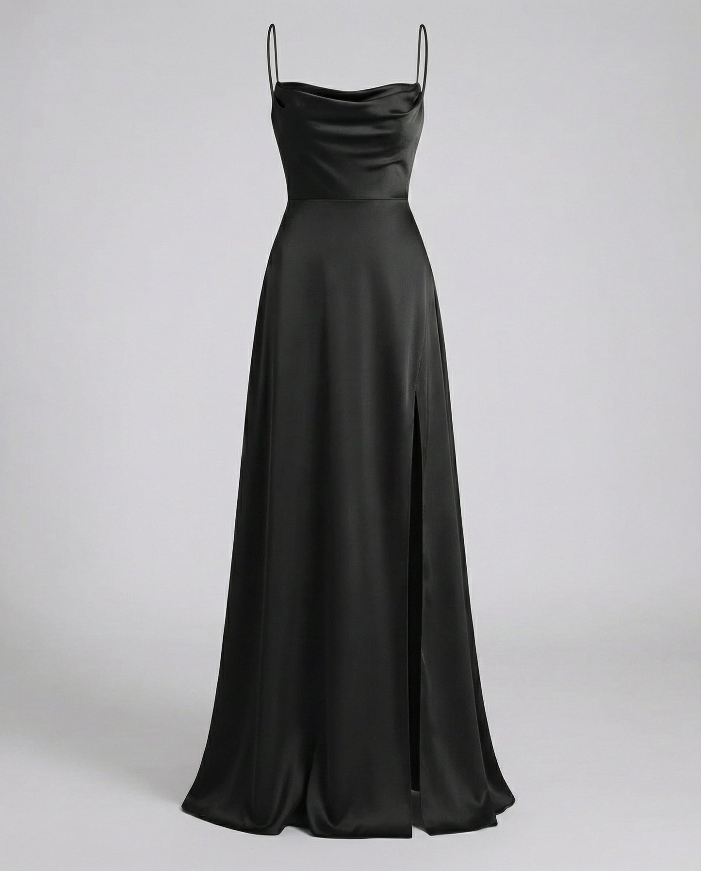 Abito Maxi Donna Scollo Alto con Spacco