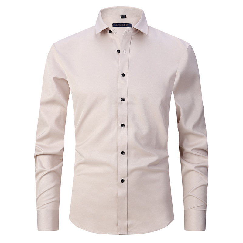 Camicia Uomo Manica Lunga Tessuto Antipiega