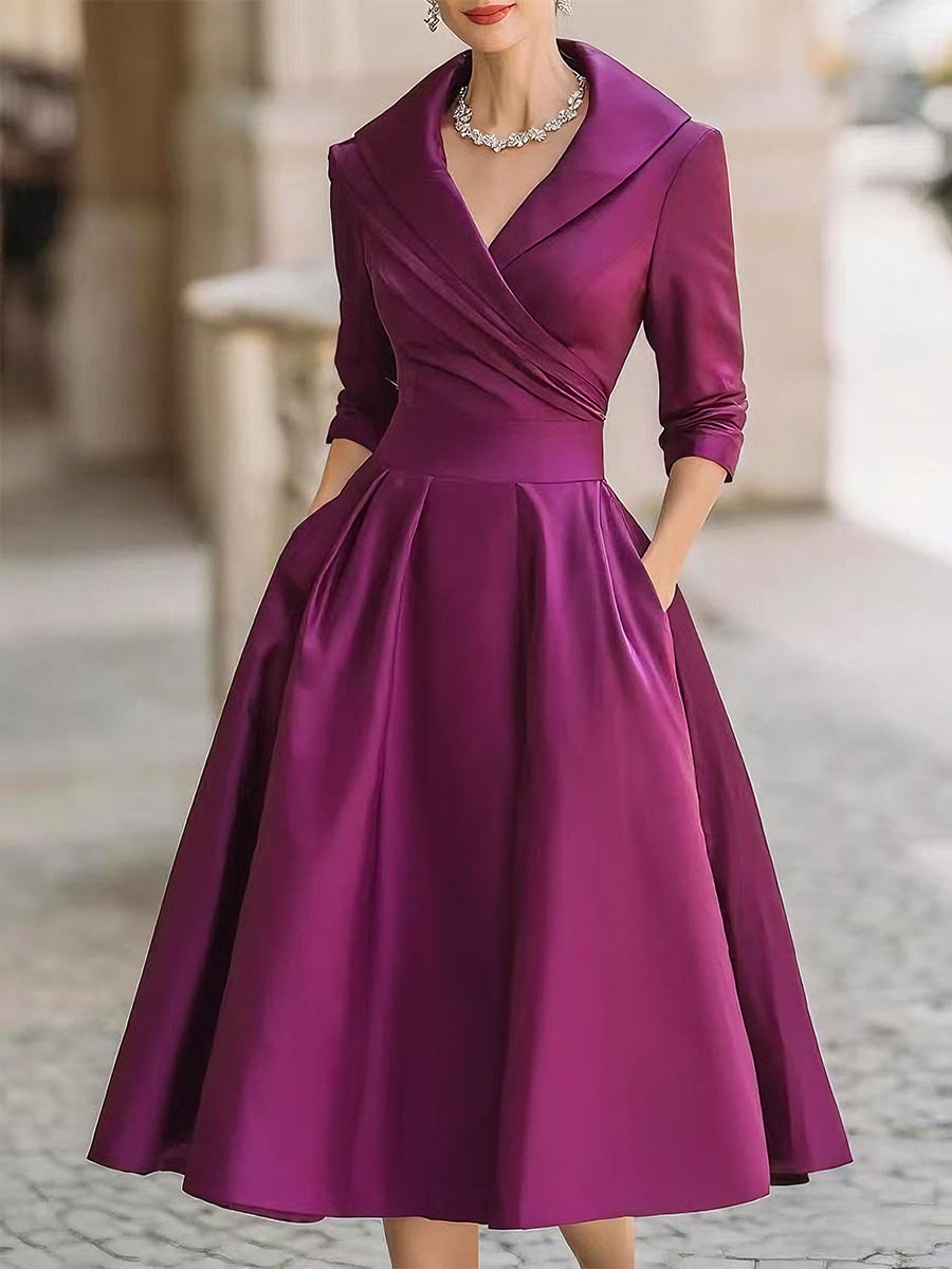 Abito Midi Donna a Portafoglio Classico
