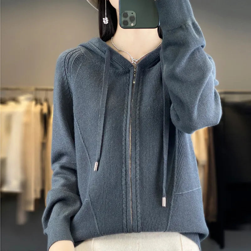 Cardigan Donna Caldo in Maglia Morbida Manica Lunga
