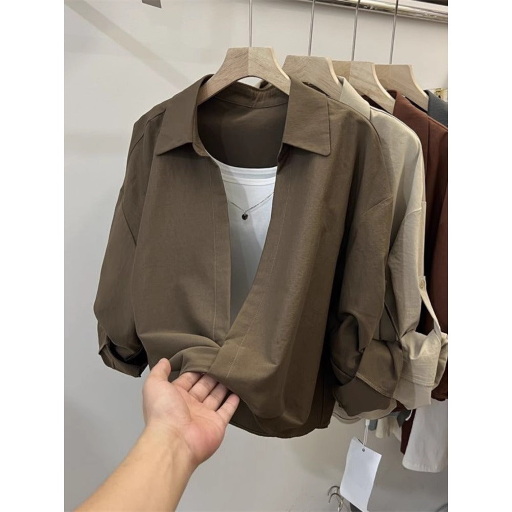 Blusa Donna Effetto Due-in-Uno Manica Lunga