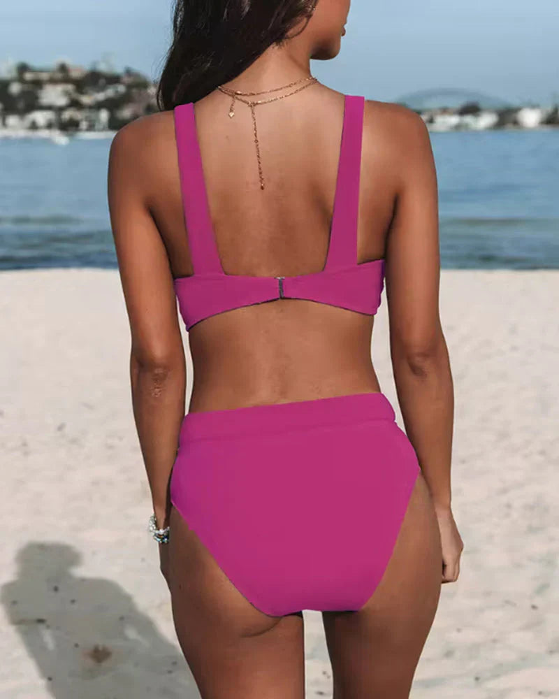 Bikini Donna Due Pezzi V-Scollo Vita Alta