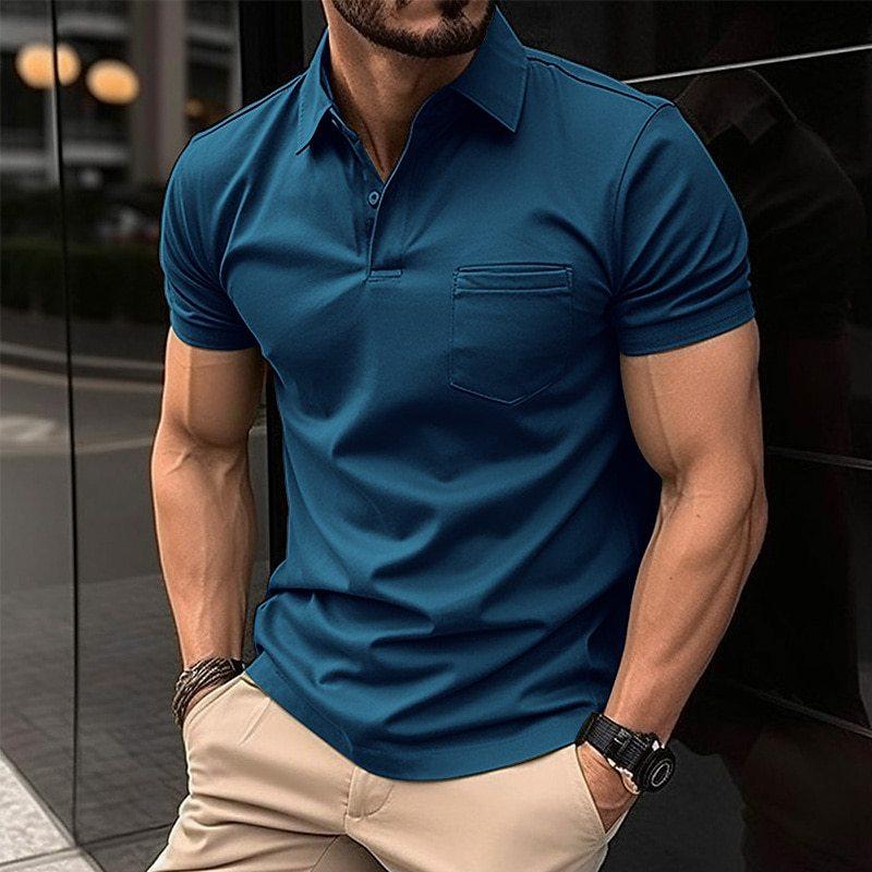 Polo Uomo Tasche Moderno Vestibilità