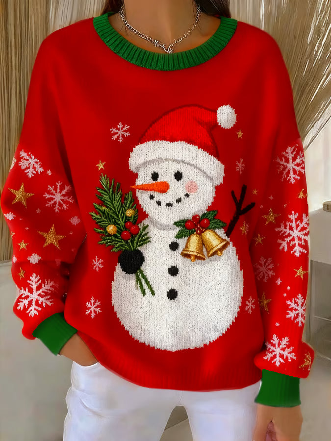 Maglione Uomo in Lana con Stampa Pupazzo di Neve - Brentozzi