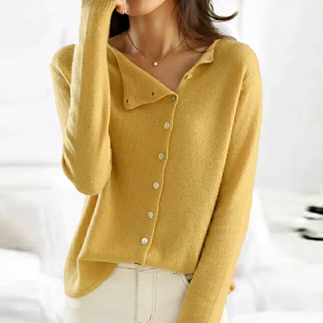 Cardigan Donna Maglia con Bottoni Stile Classico Morbido