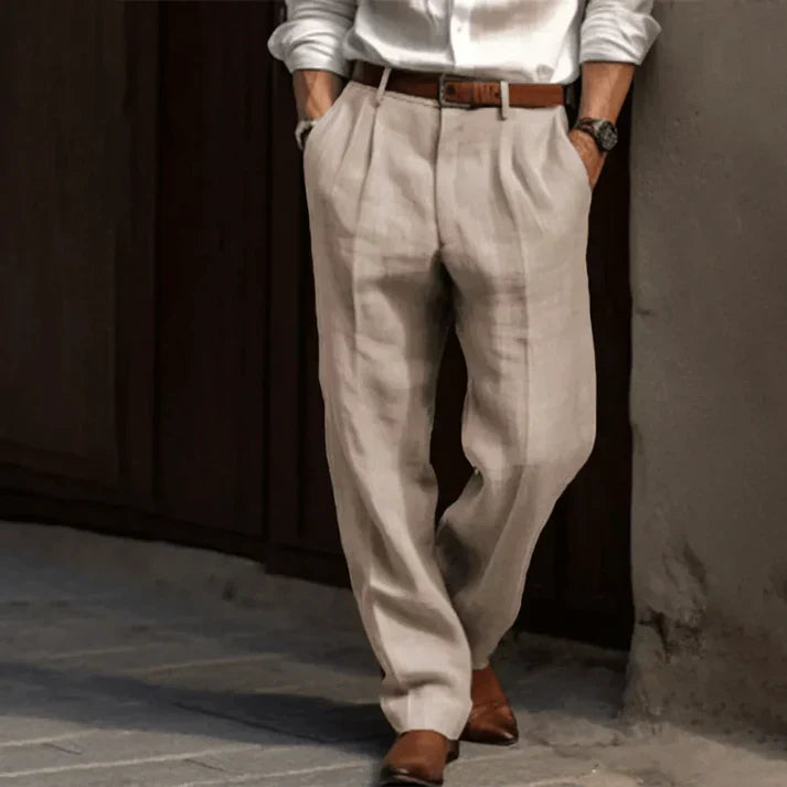 Pantaloni Uomo Eleganti Vintage Taglio Lungo
