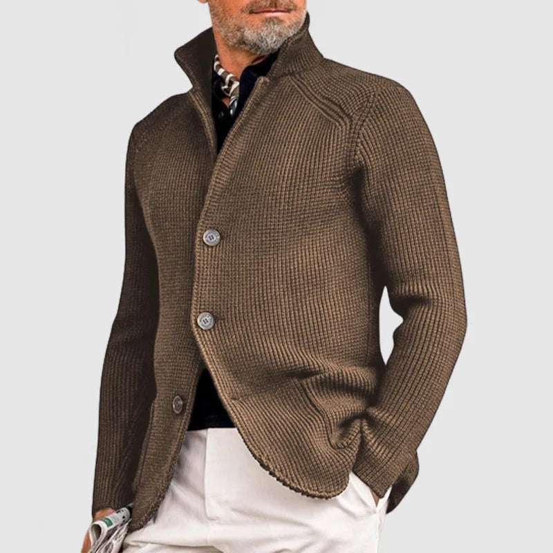 Cardigan Uomo con Collo Alto Comfort e Caldo