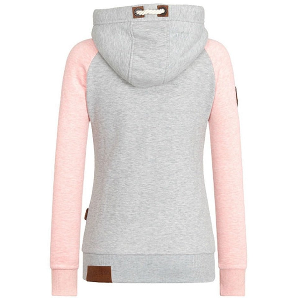 Felpa Donna Streetstyle con Cappuccio e Zip Manica Lunga Comoda