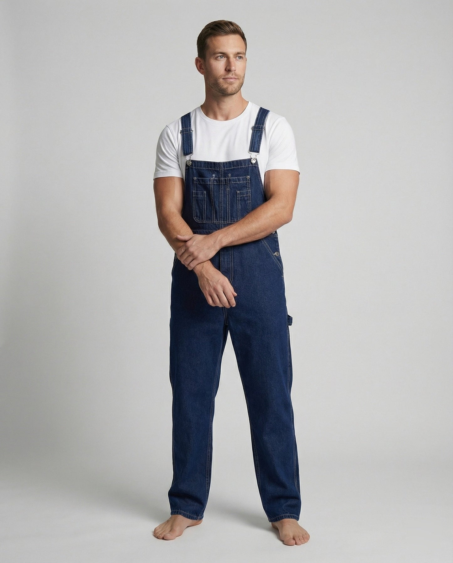 Salopette Uomo Jeans Gamba Dritta