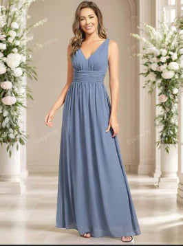 Abito Maxi Donna Scollo a V Orlo Fluttuante