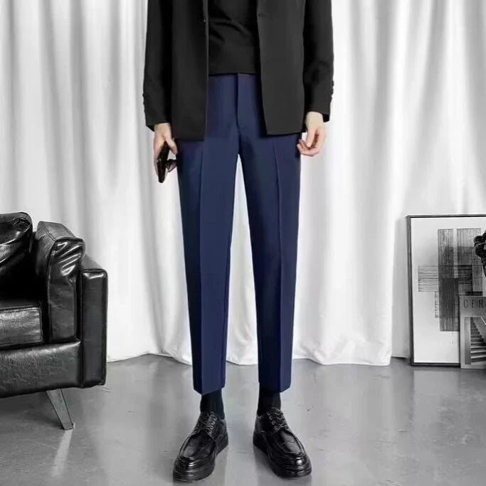 Pantaloni Uomo Vestibilità Stretta Taglio Dritto