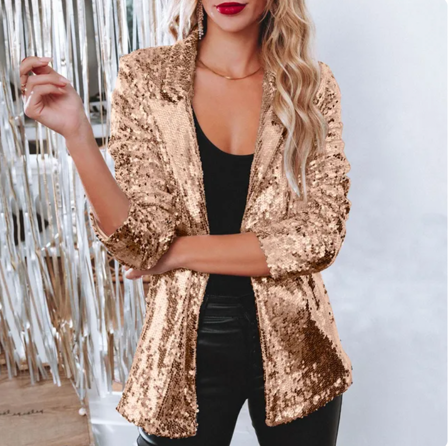 Blazer Donna con Inserto Lucido Taglio Elegante