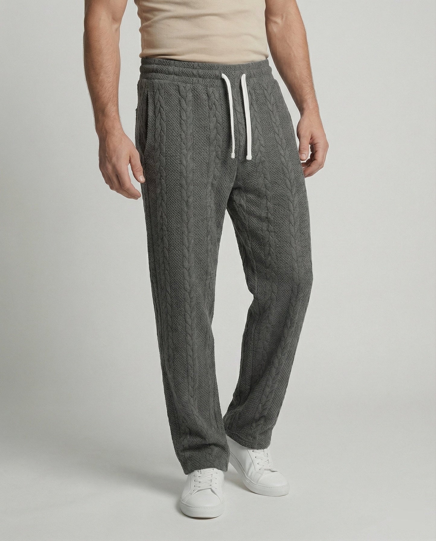 Pantaloni Uomo Tempo Libero Elastico Vita Comoda
