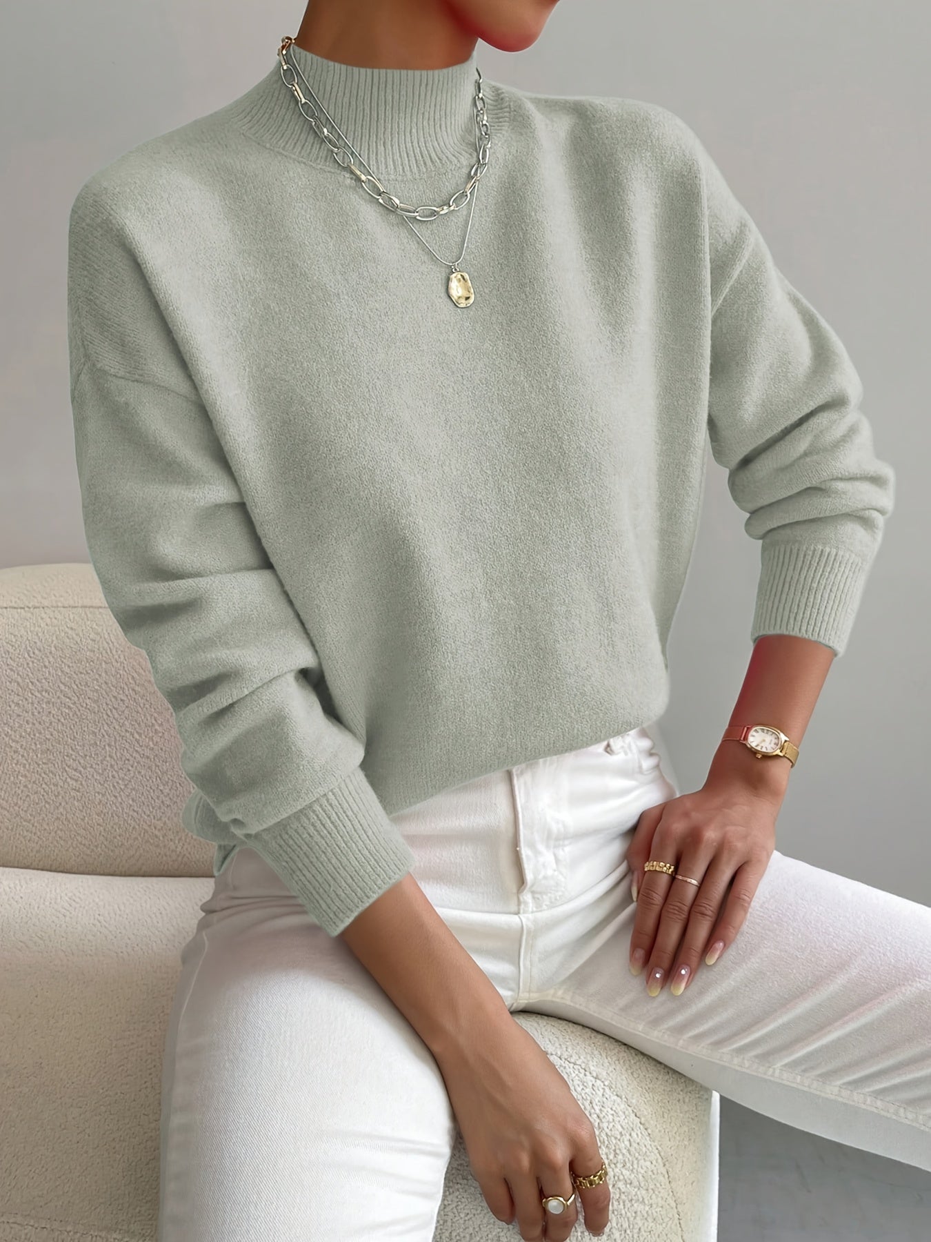 Maglione Donna in Maglia Girocollo Morbido