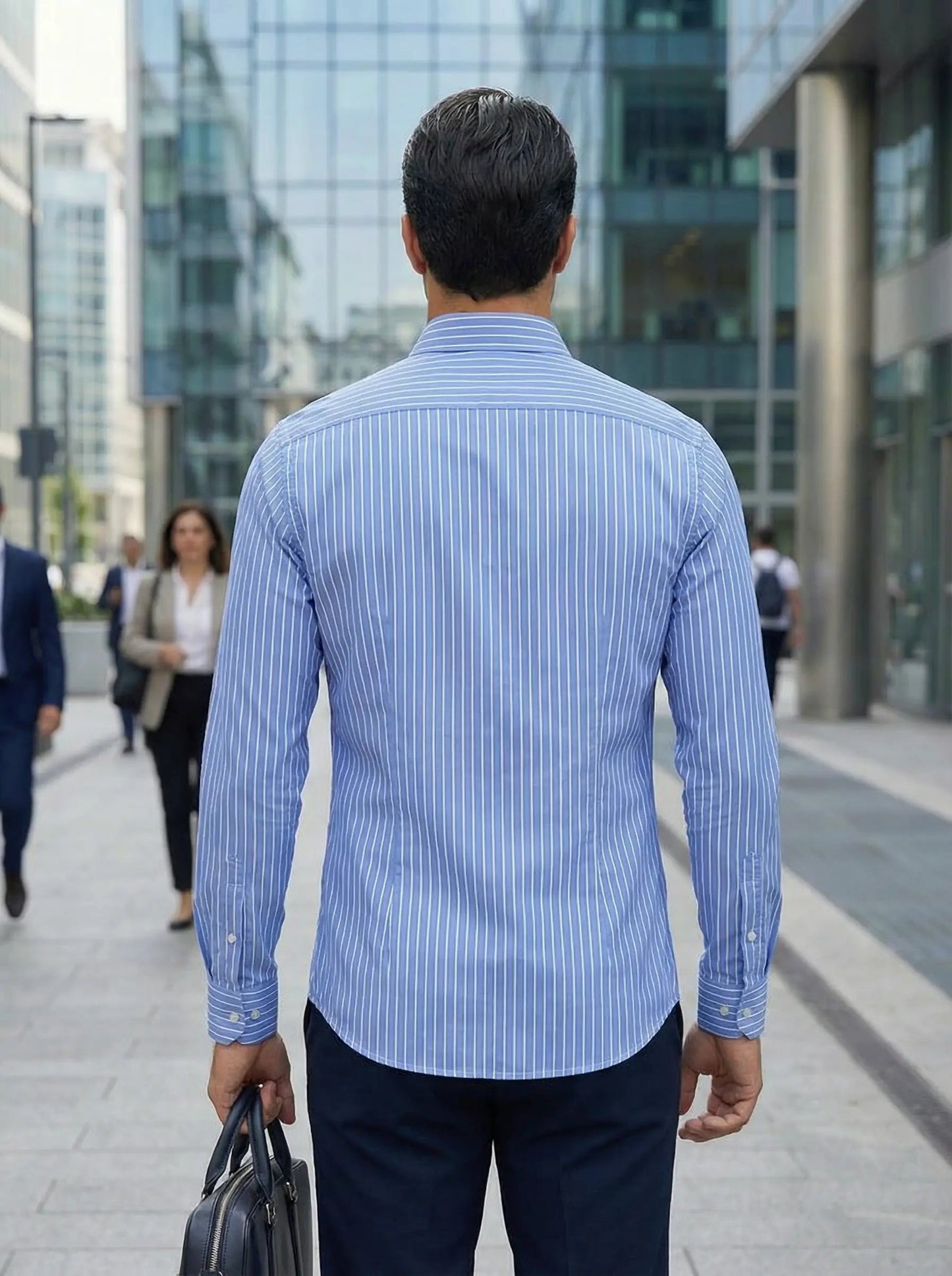 Camicia Uomo Slim Fit a Righe con Bottoni