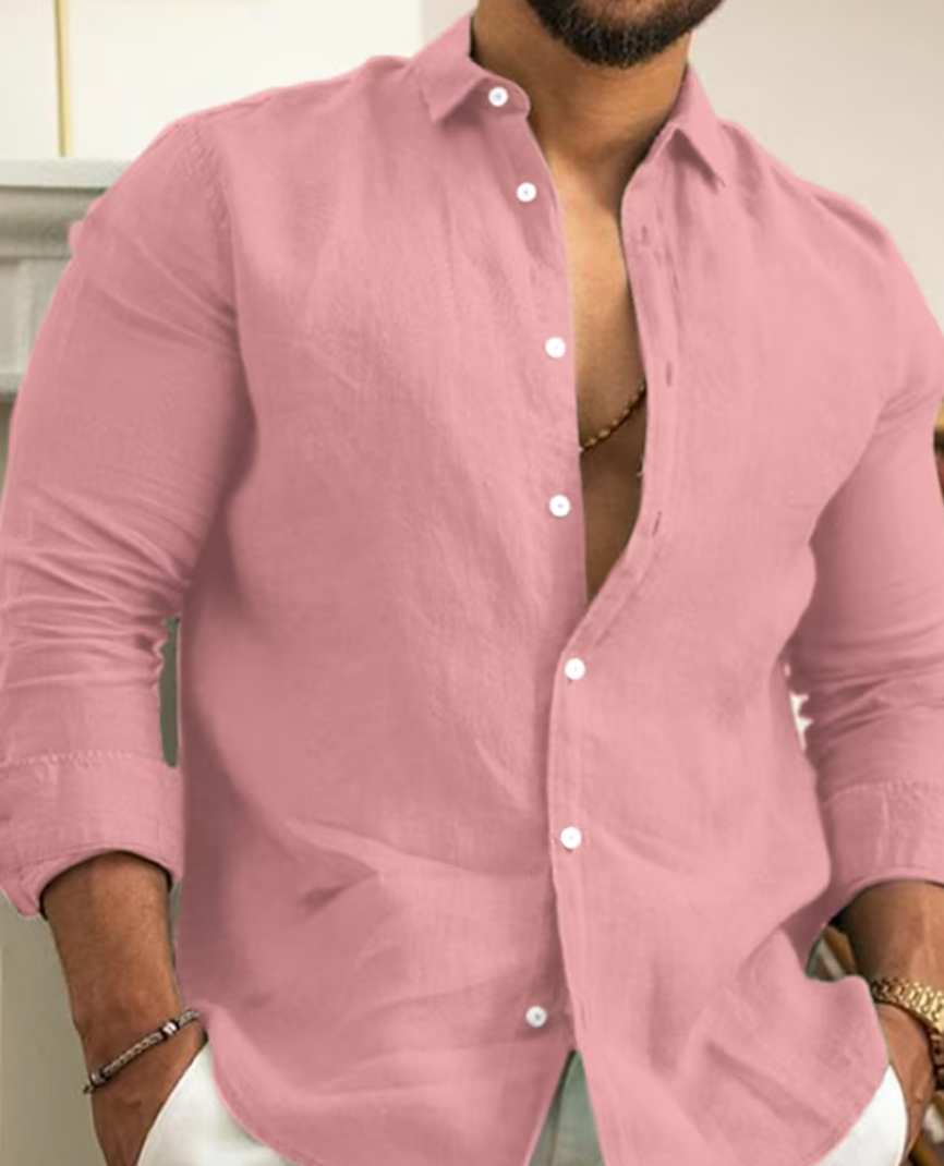 Camicia Uomo Slim Fit Manica Lunga con Bottoni