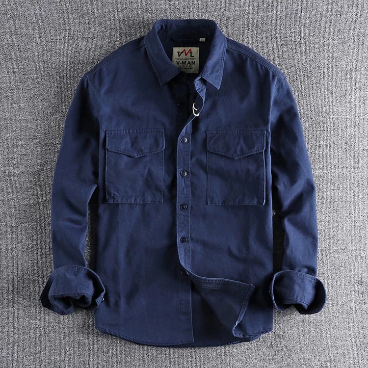 Camicia Uomo Tempo Libero Doppia Tasca Bottoni