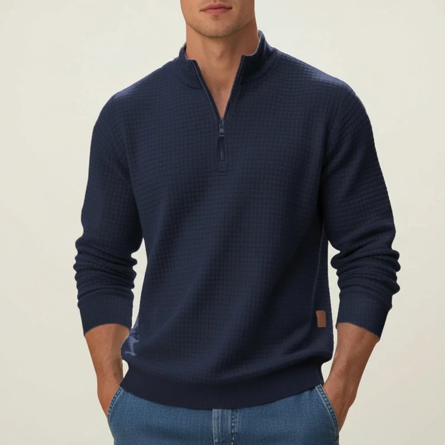 Maglione Uomo Strutturato con Mezza Cerniera