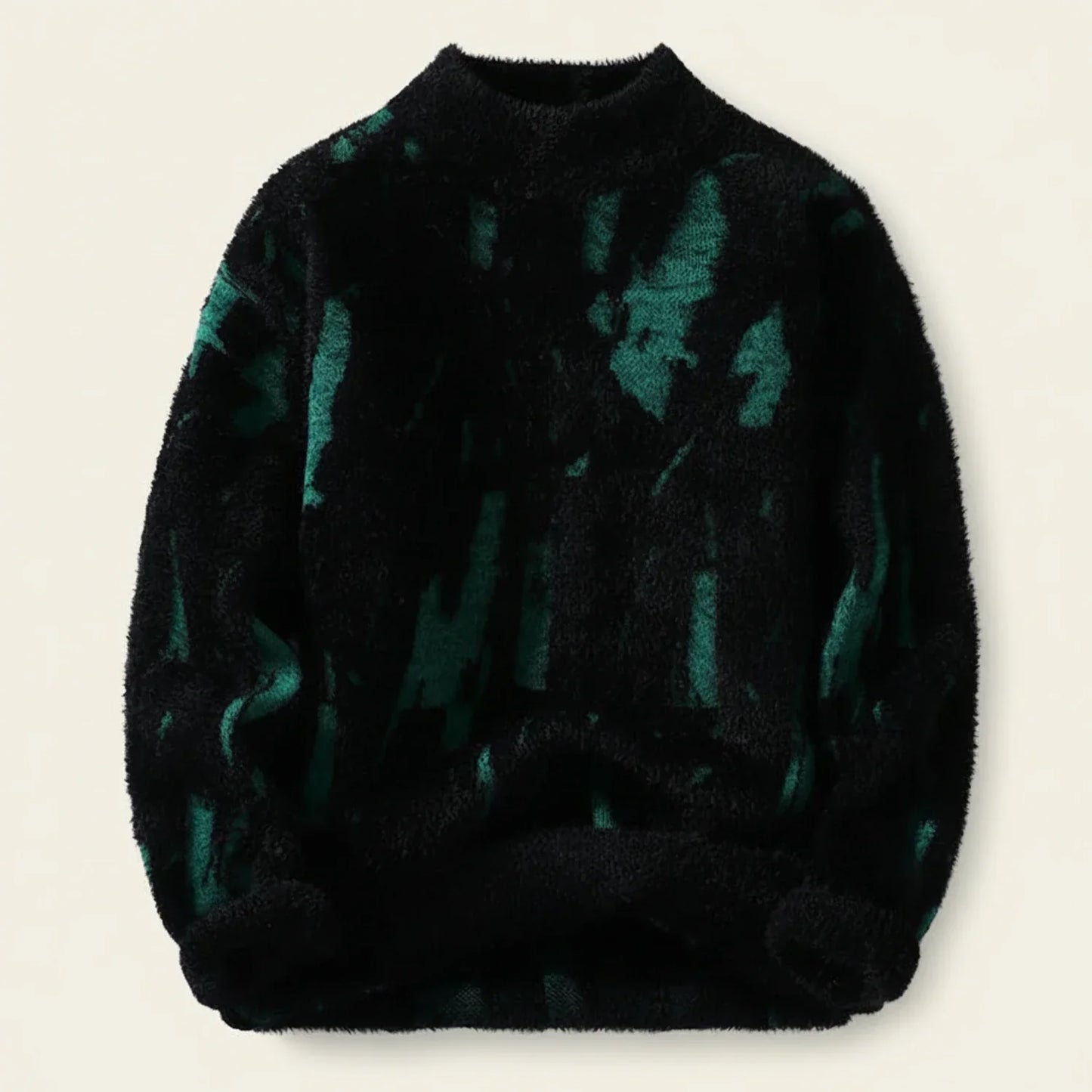 Maglione Uomo in Maglia con Motivo Astratto
