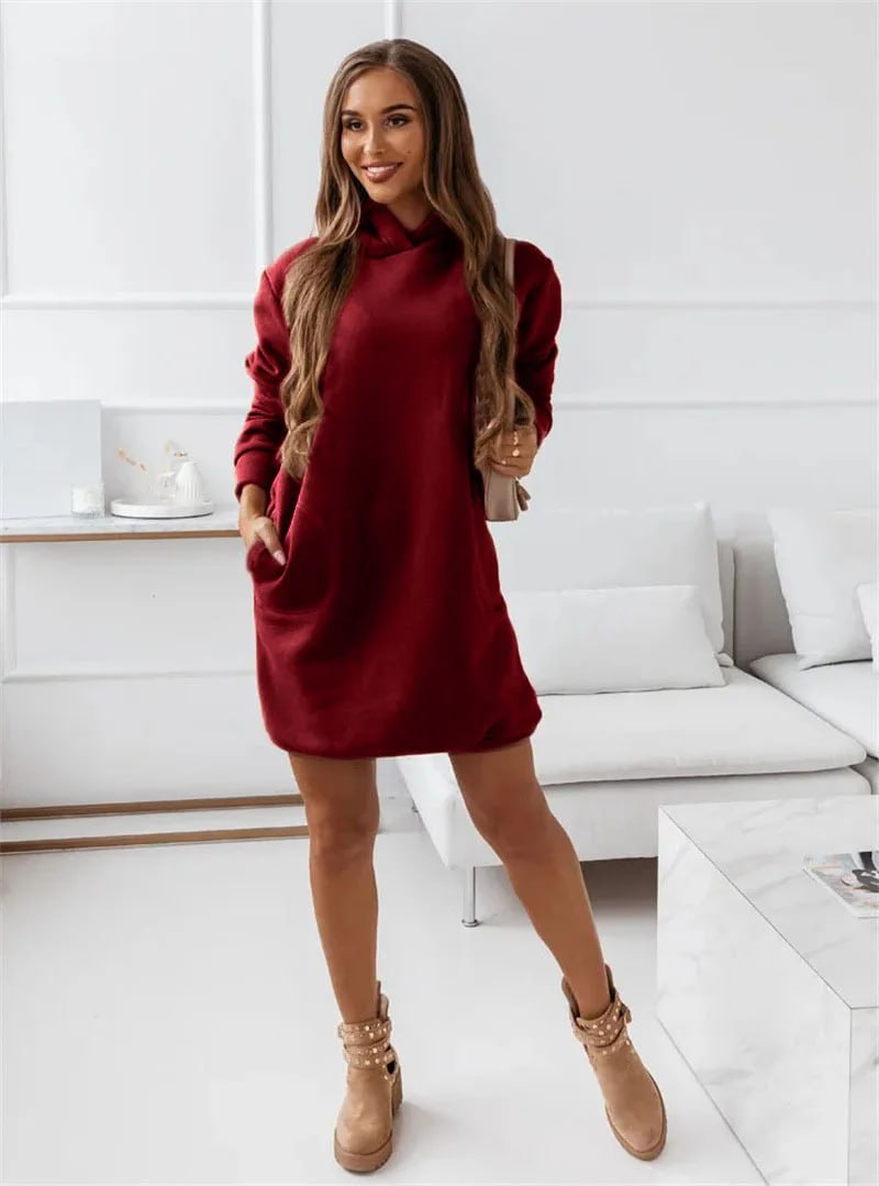Vestito Felpa Donna con Cappuccio Casual