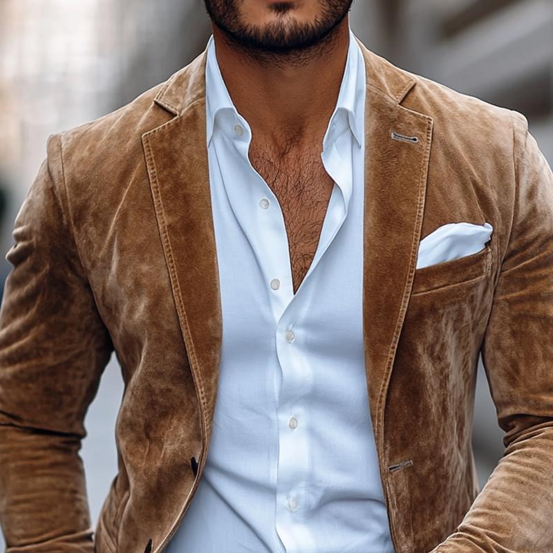 Blazer Uomo Classico Colletto Rever Manica Lunga