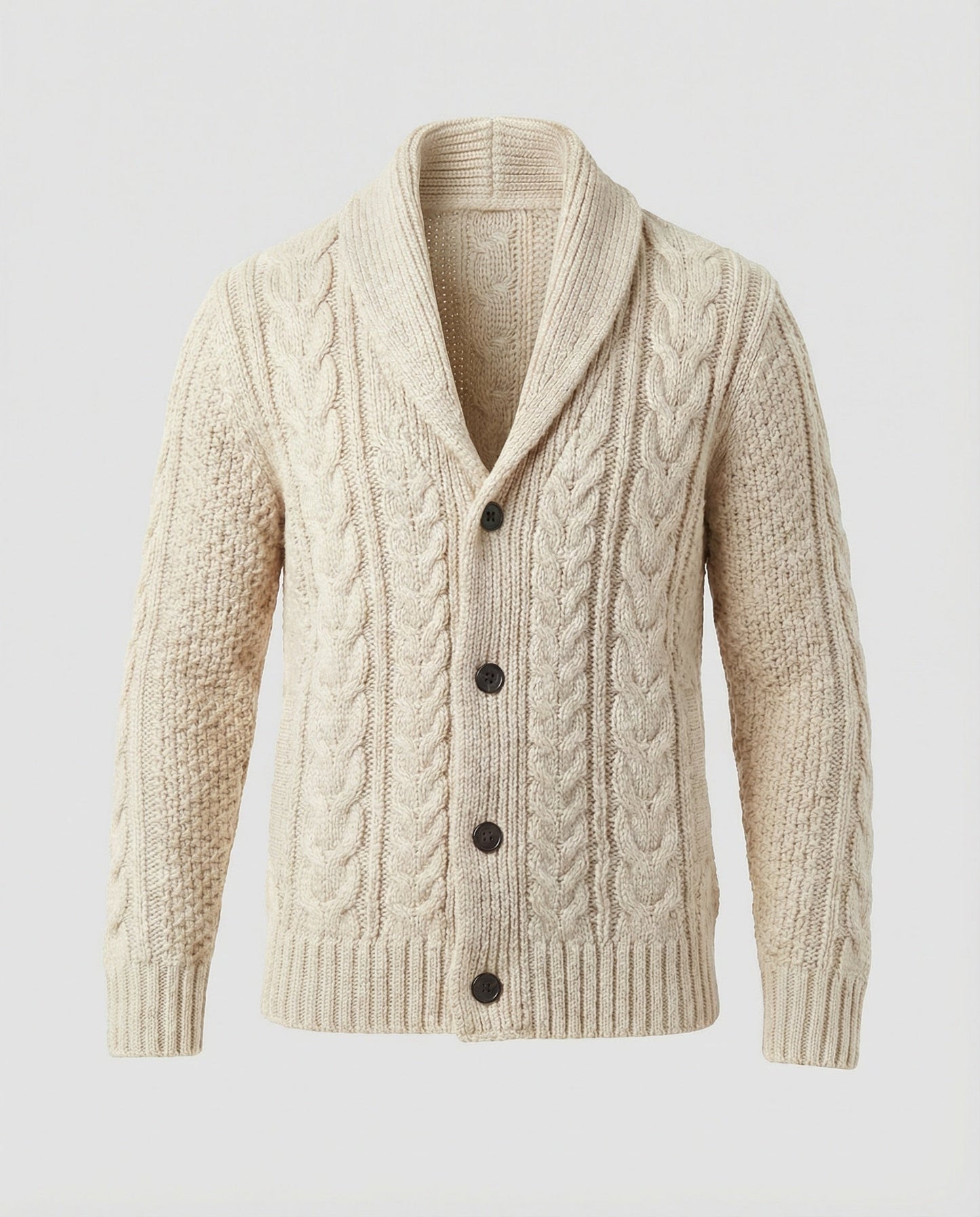 Cardigan Uomo Maglia Lavorata a Treccia Caldo