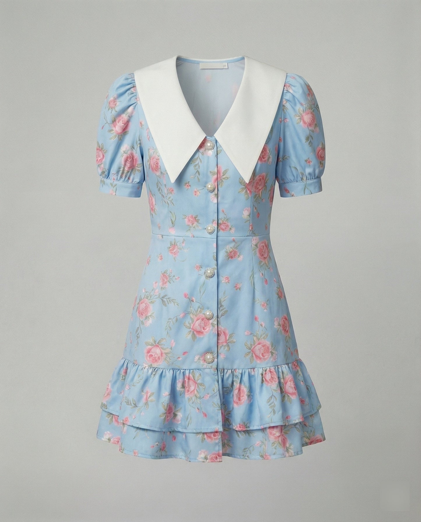 Abito Donna con Maniche a Sbuffo Stile Floreale