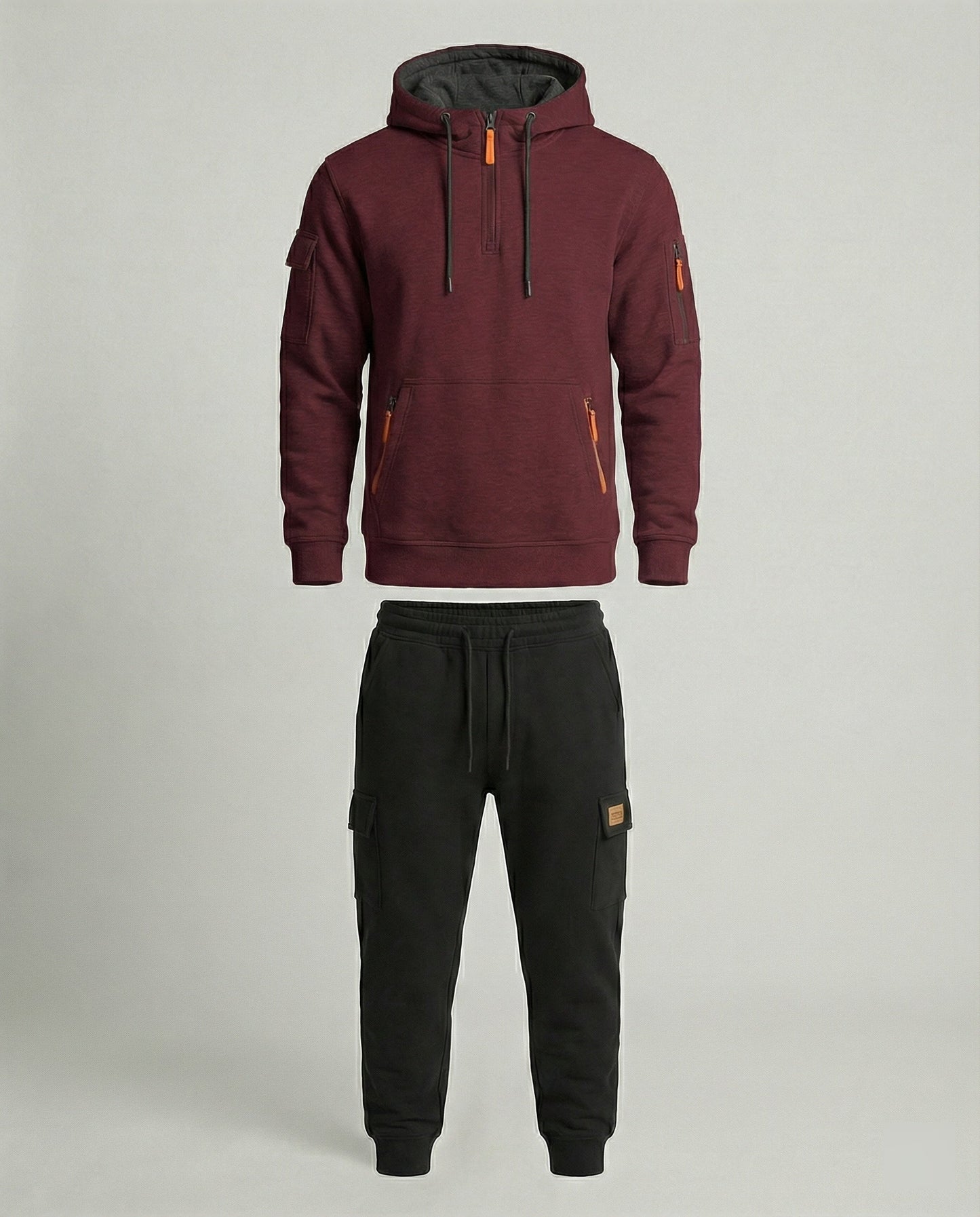 Completo Uomo Felpa con Cappuccio e Pantaloni Sportivi Tecnici