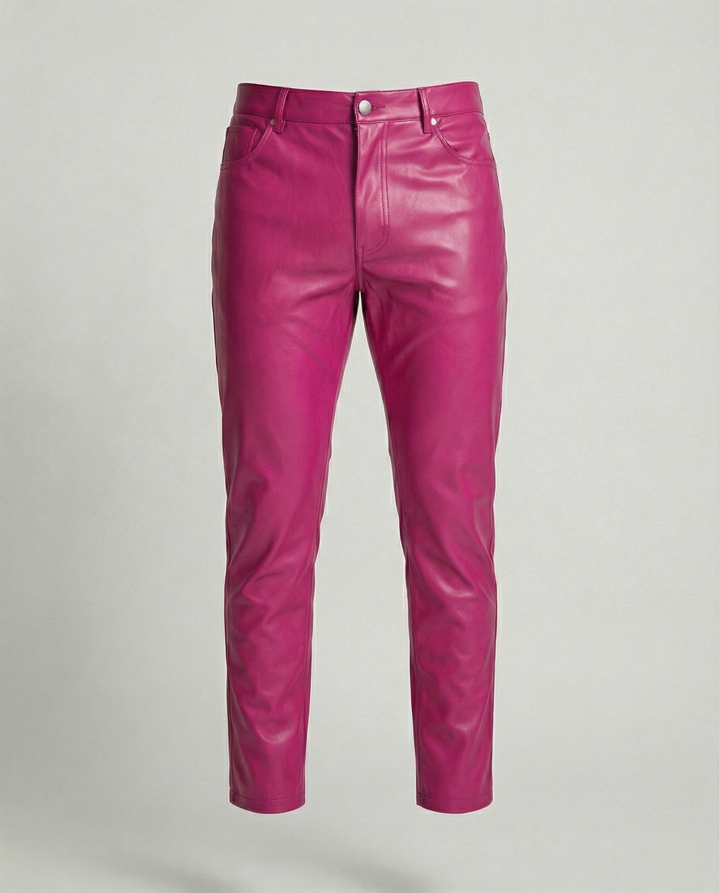 Pantaloni Uomo in Ecopelle Slim Fit con Tasche