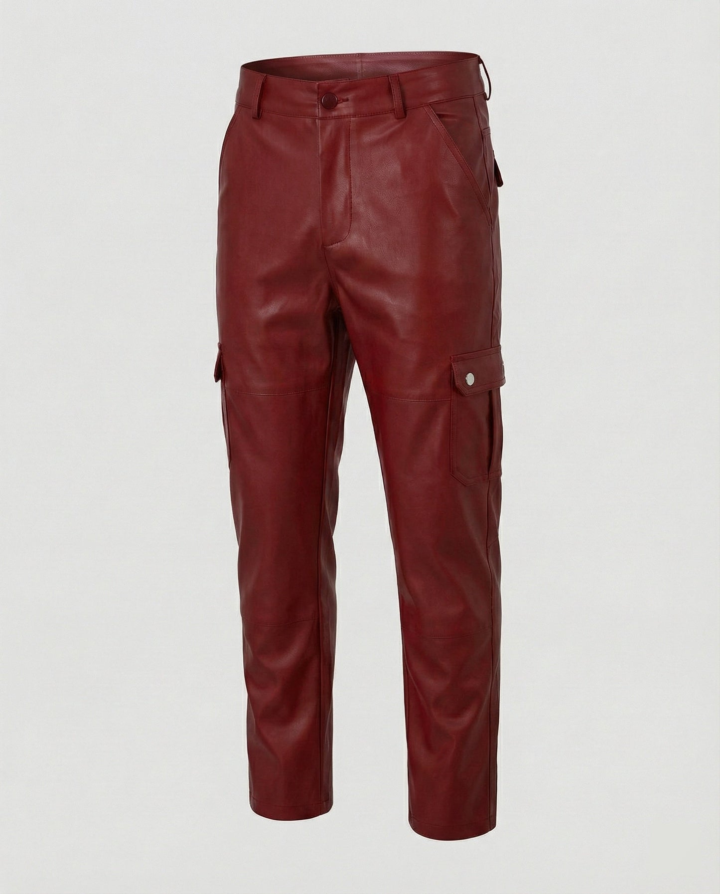 Pantaloni Cargo Uomo in Ecopelle con Tasche Laterali